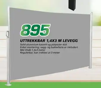 Coop Byggmix UTTREKKBAR 1,4X3 M LEVEGG tilbud