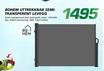 Coop Byggmix BOHEM UTTREKKBAR SEMITRANSPERENT LEVEGG tilbud