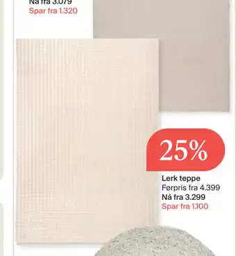 Møbelringen Lerk teppe tilbud