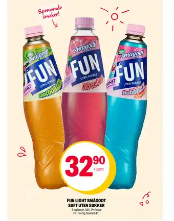 Coop Extra FUN LIGHT SMÅGODT SAFT UTEN SUKKER tilbud