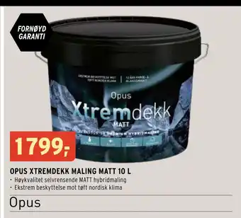 Montér OPUS XTREMDEKK MALING MATT 10 L tilbud