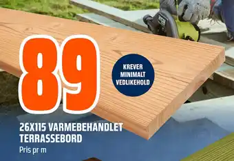 Obs Bygg 26X115 VARMEBEHANDLET TERRASSEBORD tilbud
