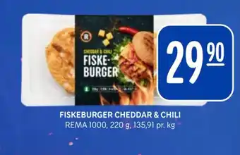 Rema 1000 FISKEBURGER CHEDDAR & CHILI tilbud
