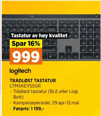 POWER TRÅDLØST TASTATUR tilbud