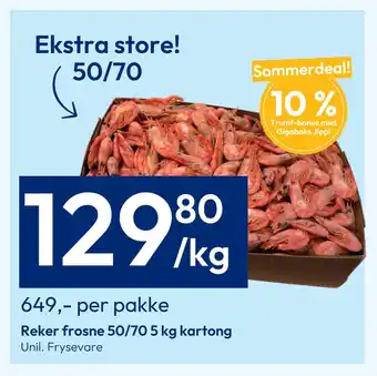 Gigaboks Reker frosne 50/70 5 kg kartong tilbud