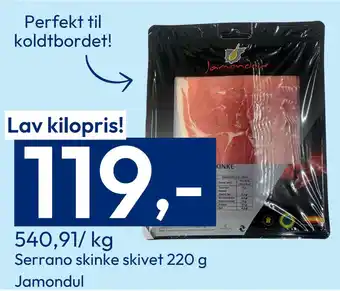 Gigaboks Serrano skinke skivet 220 g tilbud