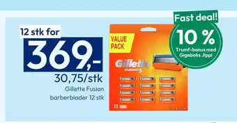 Gigaboks Gillette Fusion barberblader 12 stk tilbud