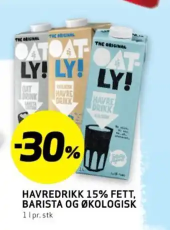 Bunnpris HAVREDRIKK 15% FETT, BARISTA OG ØKOLOGISK tilbud