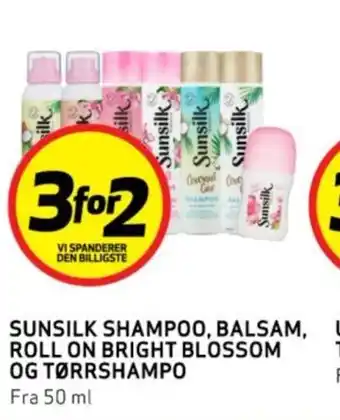 Bunnpris SUNSILK SHAMPOO, BALSAM, ROLL ON BRIGHT BLOSSOM OG TØRRSHAMPO tilbud