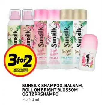 Bunnpris SUNSILK SHAMPOO, BALSAM, ROLL ON BRIGHT BLOSSOM OG TØRRSHAMPO tilbud