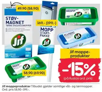 Rusta Jif moppeprodukter tilbud