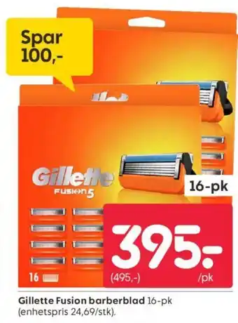 Rusta Gillette Fusion barberblad tilbud