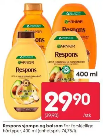 Rusta Respons sjampo og balsam tilbud