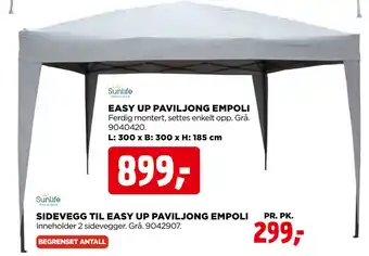 jem & fix SIDEVEGG TIL EASY UP PAVILJONG EMPOLI tilbud