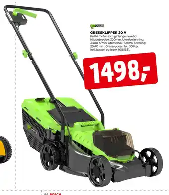 jem & fix GRESSKLIPPER 20 V tilbud