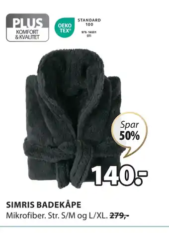 JYSK SIMRIS BADEKÅPE tilbud