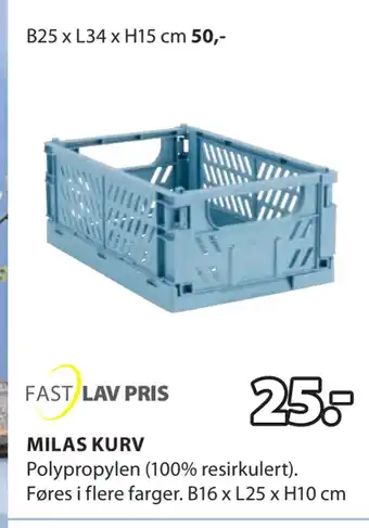 JYSK MILAS KURV tilbud