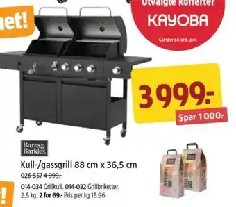 Jula Kull-/gassgrill 88 cm x 36,5 cm tilbud