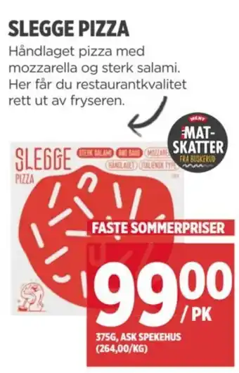 Meny SLEGGE PIZZA tilbud