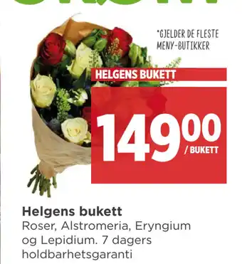Meny Helgens bukett tilbud