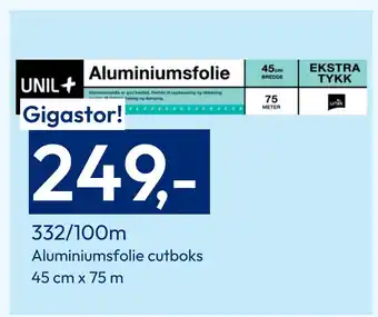 Gigaboks Aluminiumsfolie cutboks 45 cm x 75 m tilbud