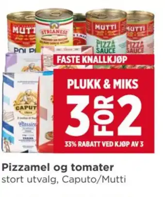 Meny Pizzamel og tomater tilbud