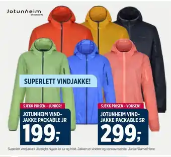 Sport 1 JOTUNHEIM VIND- JAKKE PACKABLE JR tilbud