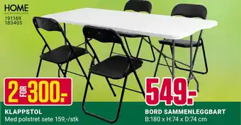 Europris BORD SAMMENLEGGBART tilbud