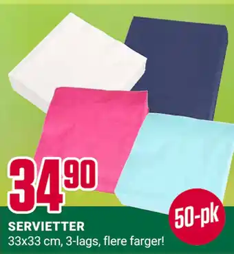 Europris SERVIETTER tilbud