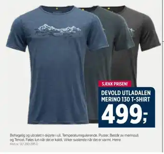 Sport 1 DEVOLD UTLADALEN MERINO 130 T-SHIRT tilbud