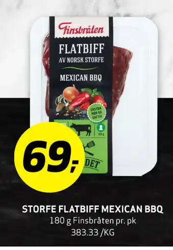 Bunnpris STORFE FLATBIFF MEXICAN BBQ tilbud