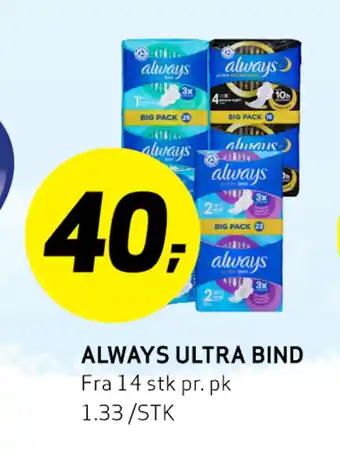 Bunnpris ALWAYS Ultra Bind tilbud