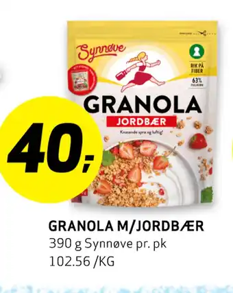 Bunnpris GRANOLA M/JORDBÆR tilbud