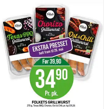 Kiwi FOLKETS GRILLWURST tilbud