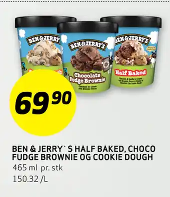 Bunnpris BEN & JERRY'S HALF BAKED, CHOCO FUDGE BROWNIE OG COOKIE DOUGH tilbud