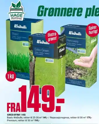 Europris Weibulls gressfrø tilbud