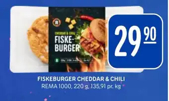 Rema 1000 FISKEBURGER CHEDDAR & CHILI tilbud