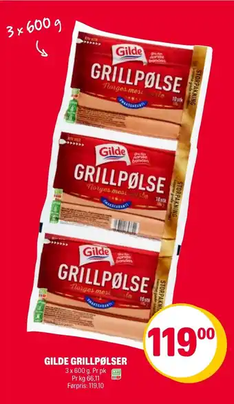 Coop Extra GILDE GRILLPØLSER tilbud