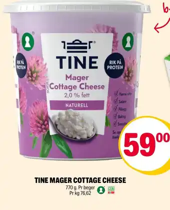 Coop Extra TINE MAGER COTTAGE CHEESE tilbud