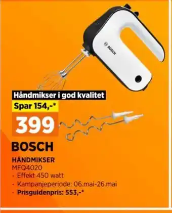 POWER BOSCH HÅNDMIKSER MFQ4020 tilbud