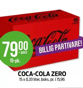 Kiwi COCA-COLA ZERO 15 x 0,33 liter tilbud