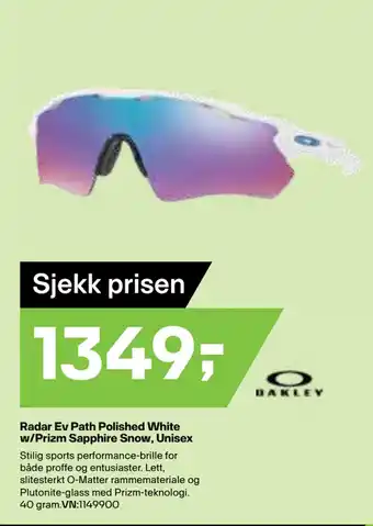 XXL Sport Radar Ev Path Polished White w/Prizm Sapphire Snow, Unisex tilbud
