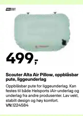 XXL Sport Scouter Alta Air Pillow, oppblåsbar pute, liggeunderlag tilbud