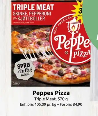 Joker Peppes pizza triple meat pizza tilbud