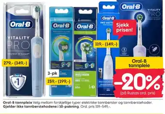Rusta Braun oral-b eltannbørste tilbud