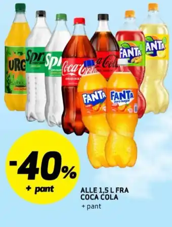 Bunnpris ALLE 1,5 L FRA COCA COLA + pant tilbud