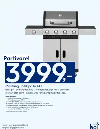 Gigaboks Mustang Shelbyville 4+1 tilbud