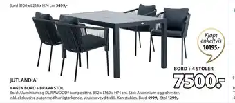 JYSK HAGEN BORD + BRAVA STOL tilbud