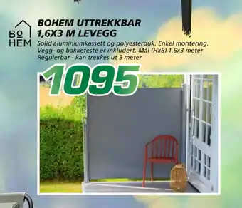 Coop Byggmix BOHEM UTTREKKBAR 1,6X3 M LEVEGG tilbud