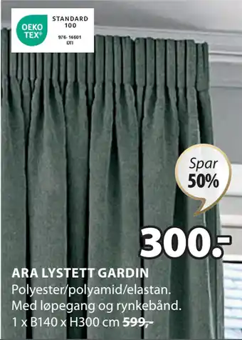 JYSK ARA LYSTETT GARDIN tilbud